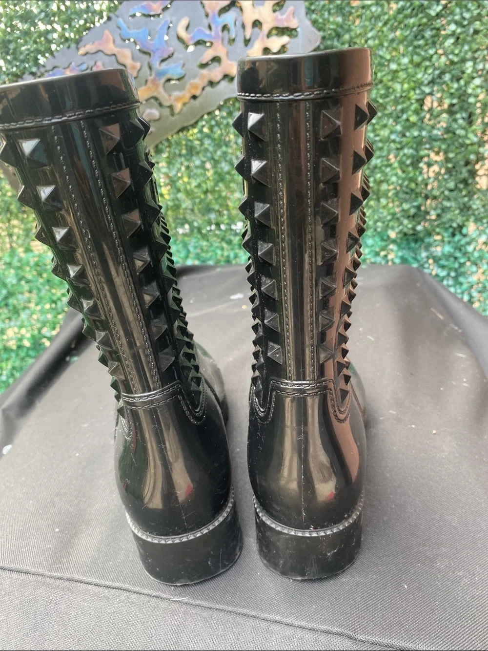 Valentino Garavani Black  Studded Rain Boots sz37/7